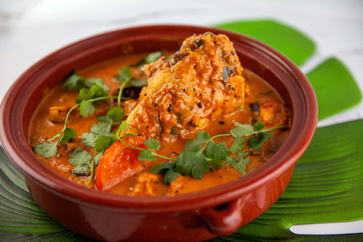 Tasty Fish Head Curry Singaporean Dish Background