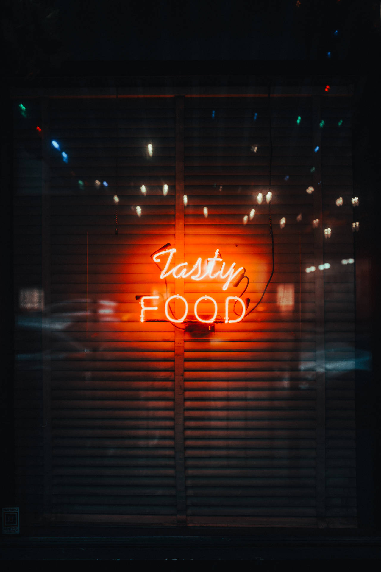 Tasty Food Neon Phone Background