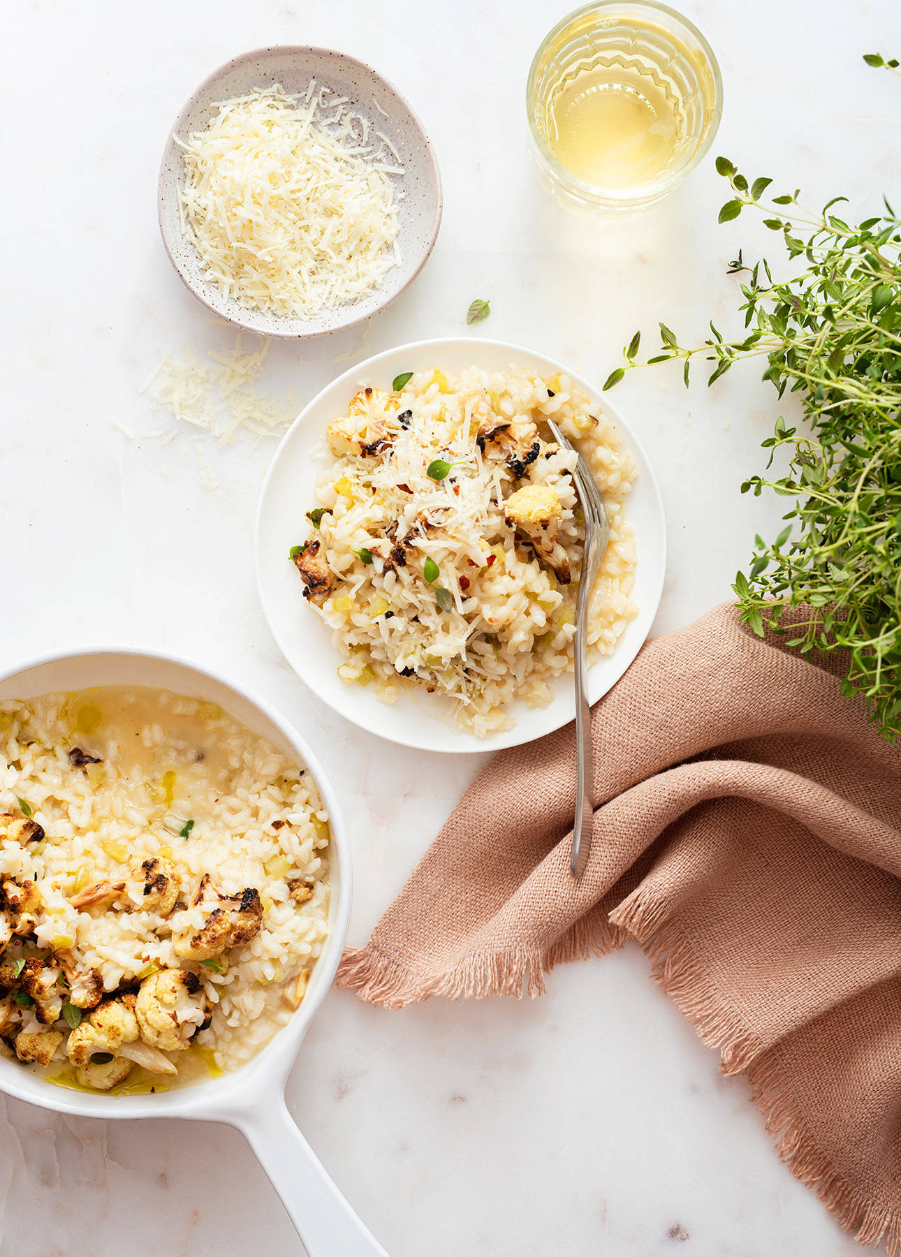 Tasty Risotto With Fresh Broccoli Background