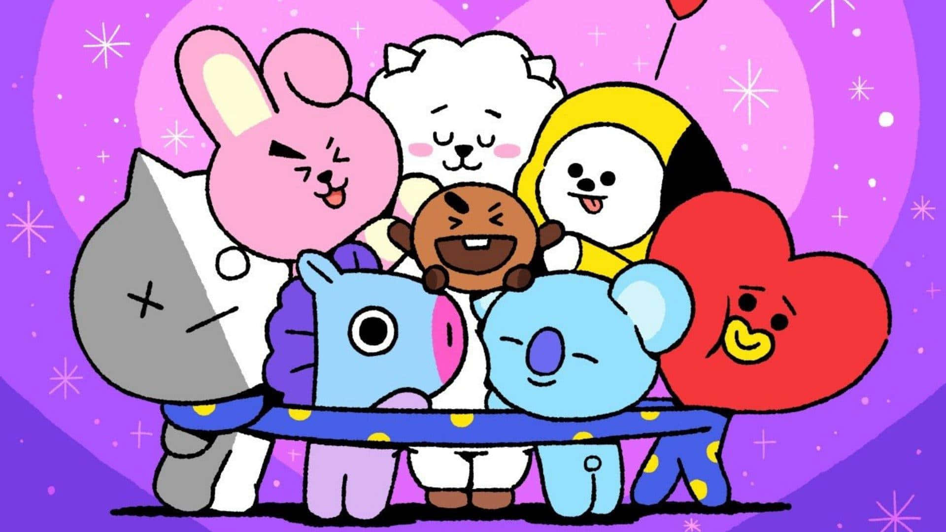 Tata Hugging Bt21 4k Background