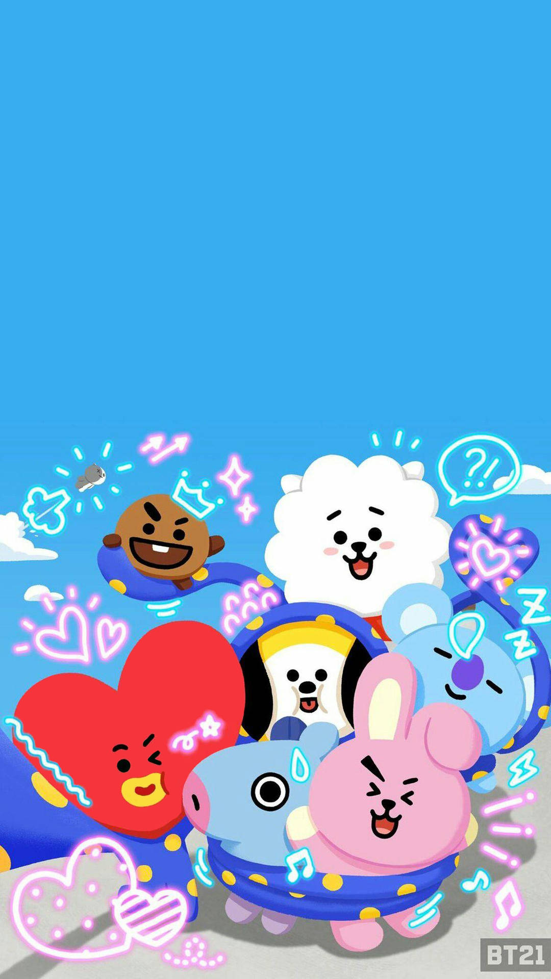 Tata With Bt21 Squad Background