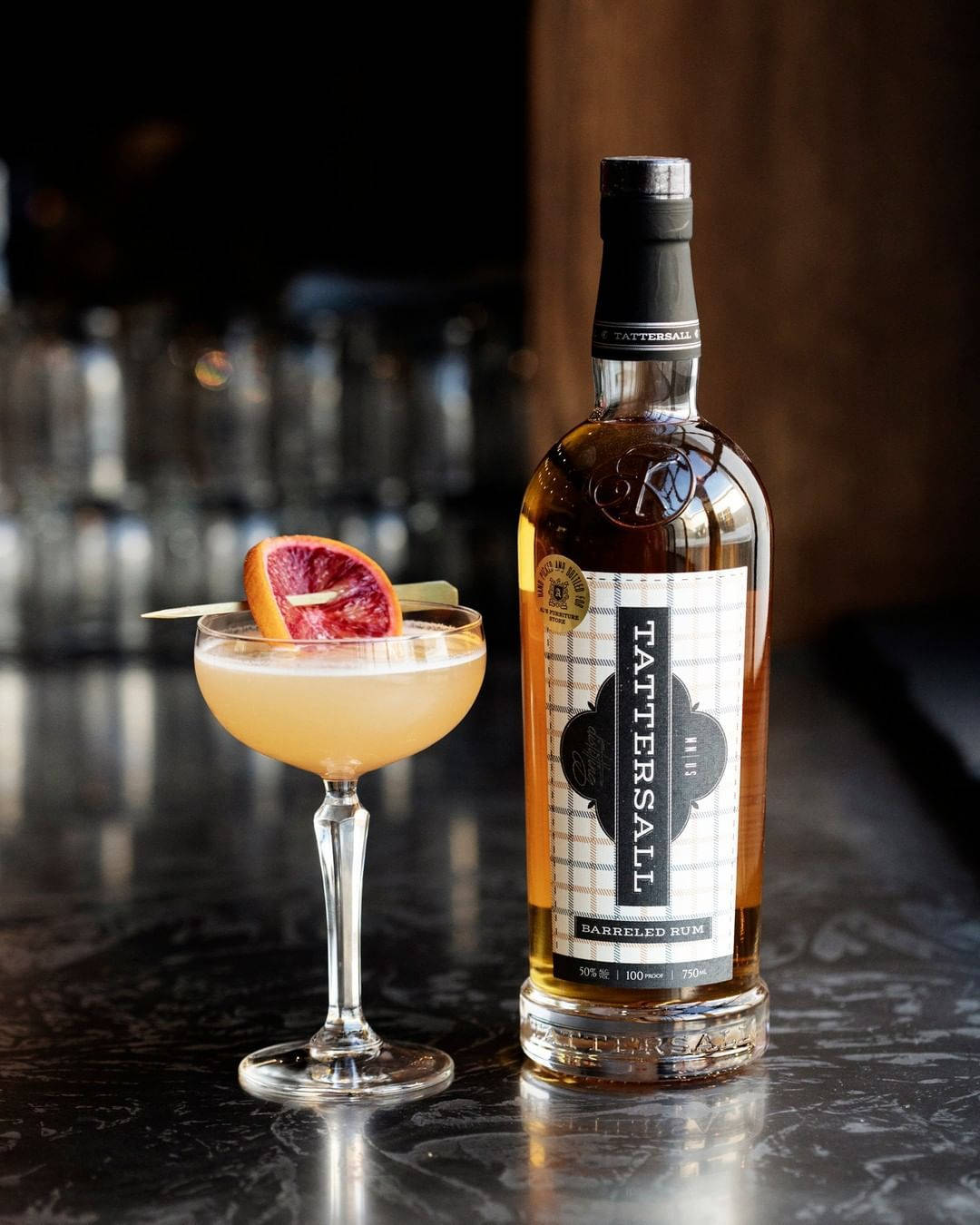 Tattersall Distilling Grapefruit Signature Cocktail Background