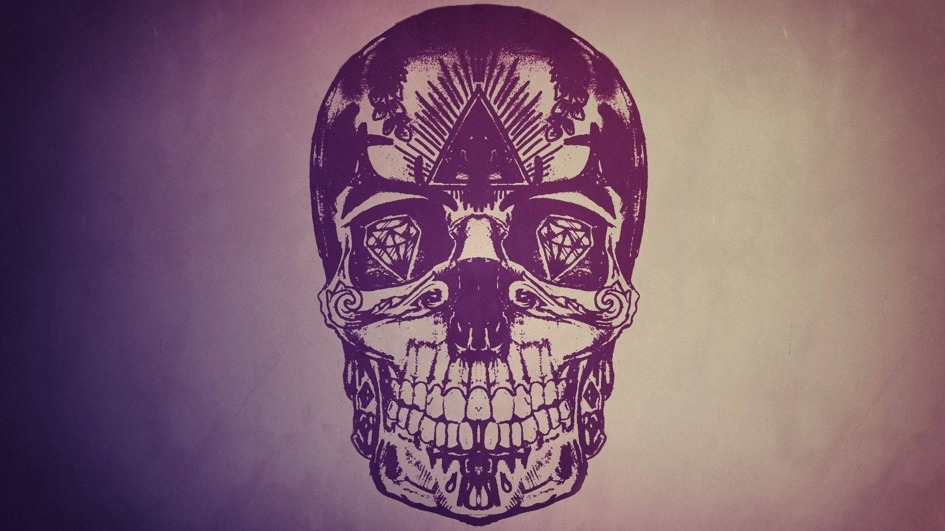Tattoo-style Sugar Skull Design Background