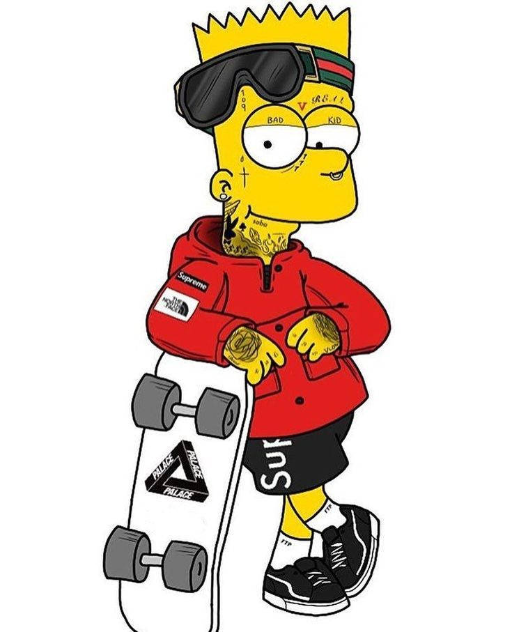 Tattooed Bart Simpson Swag Background