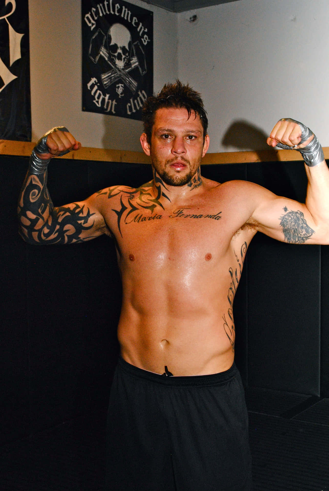 Tattooed Brazilian Mixed Martial Arts Fighter Renato Sobral Photograph Background