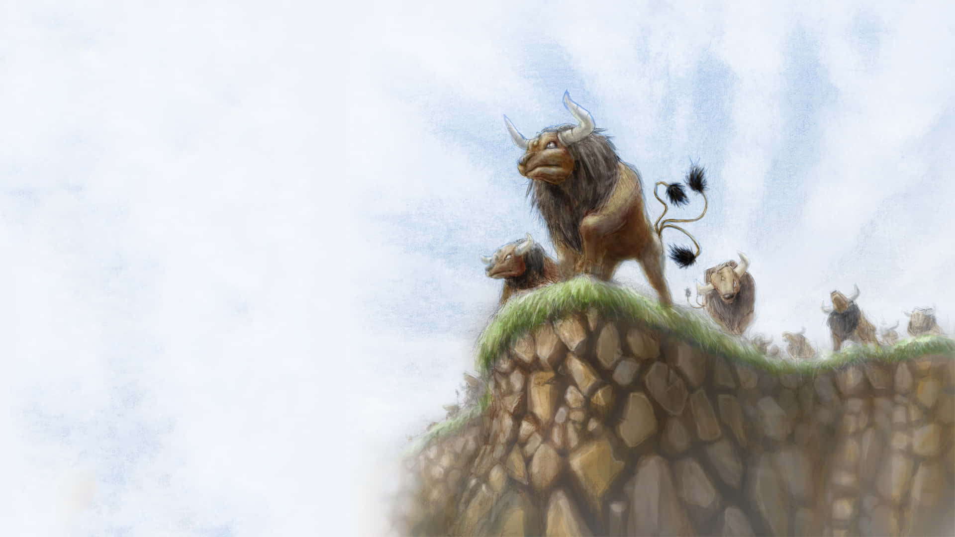 Tauros Overlooking Cliff Background