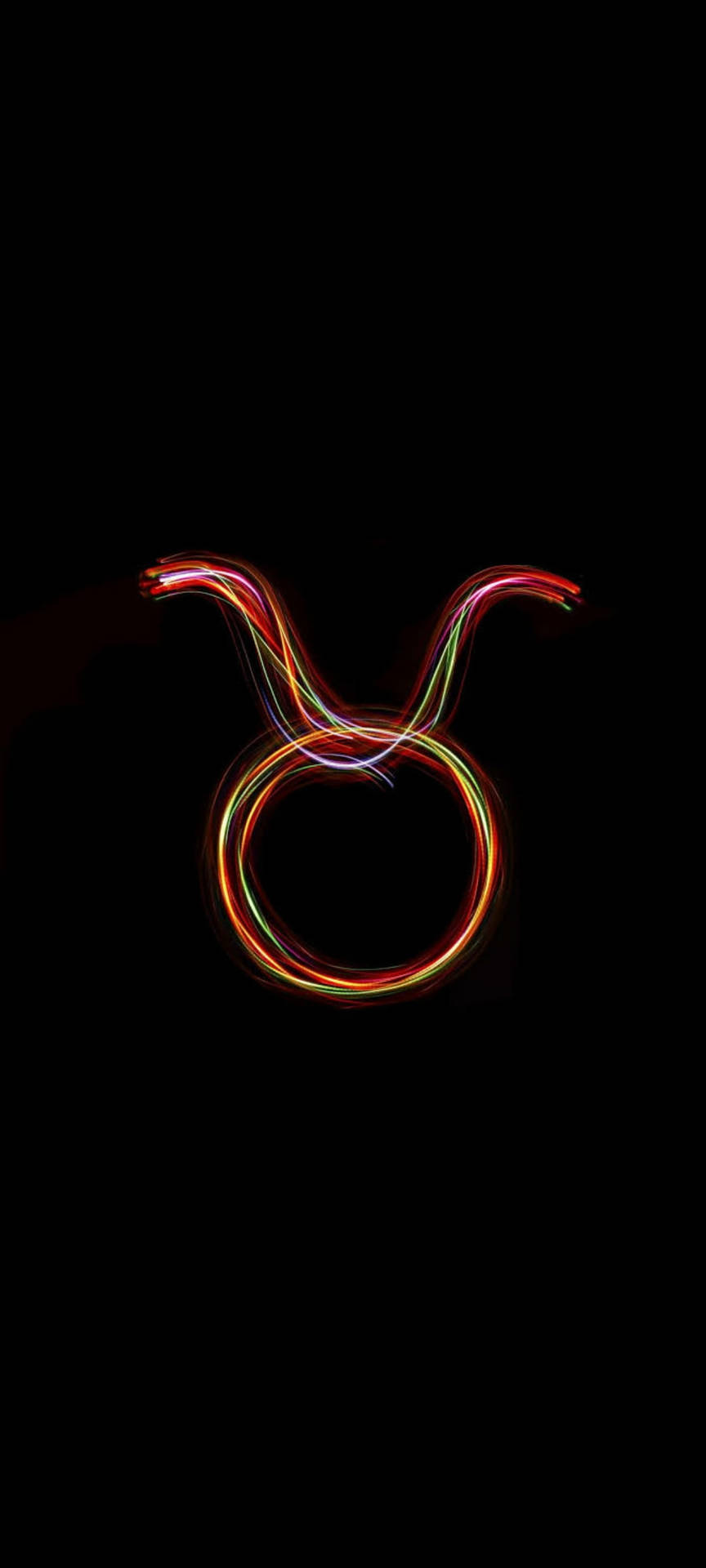 Taurus Colorful Neon Symbol Background