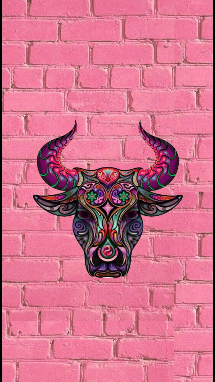Taurus Mesoamerican Pink Wall Background