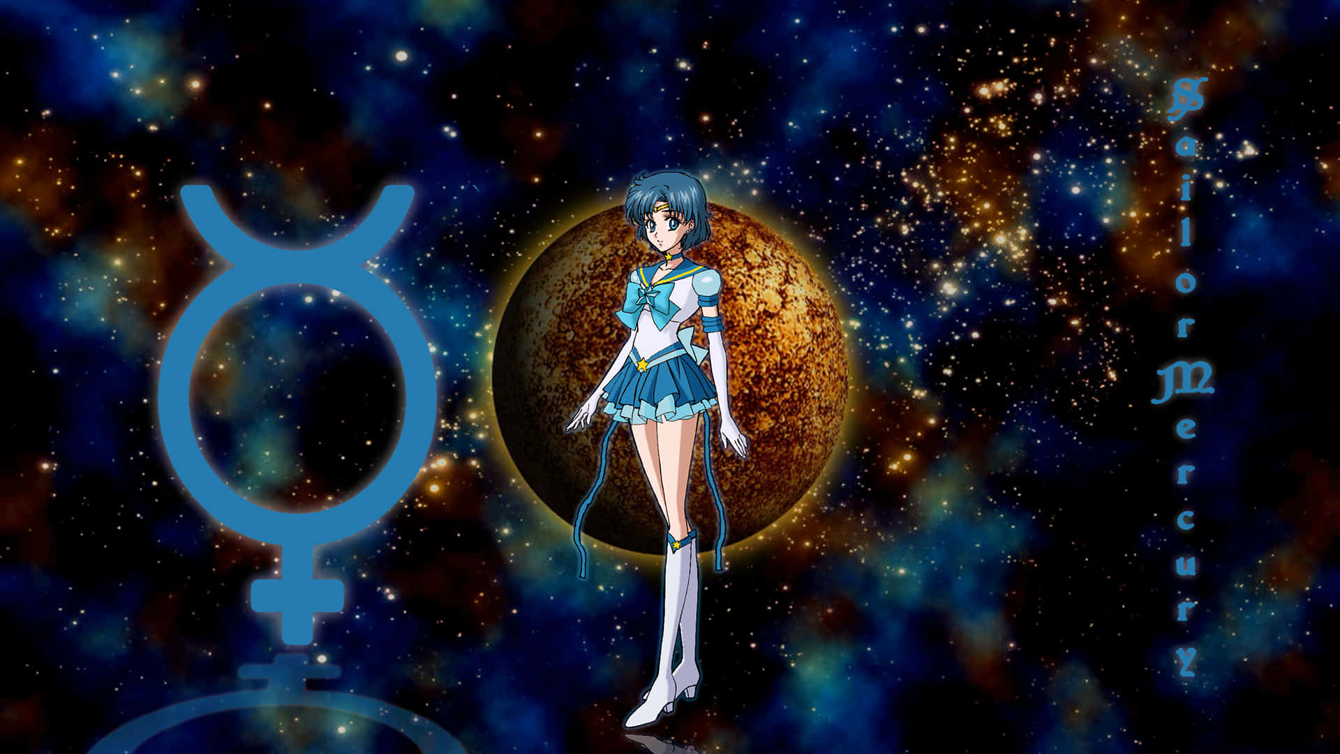 Taurus Sign With Sailor Mercury Background