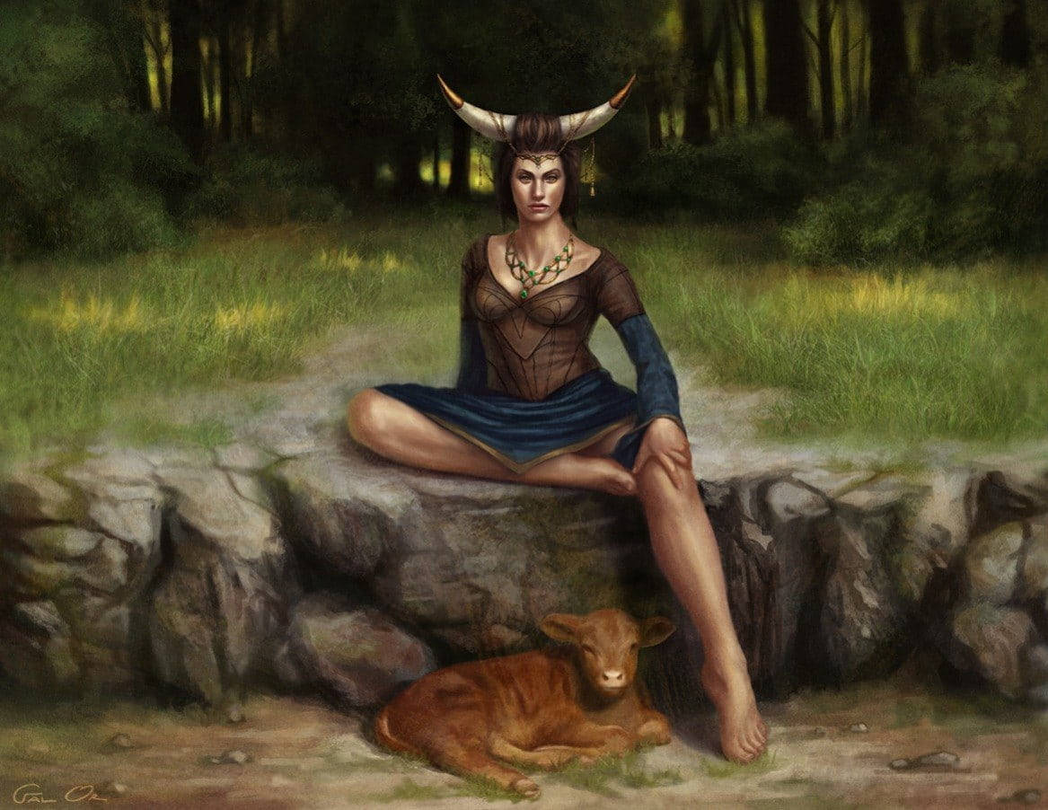 Taurus Woman Deer Background