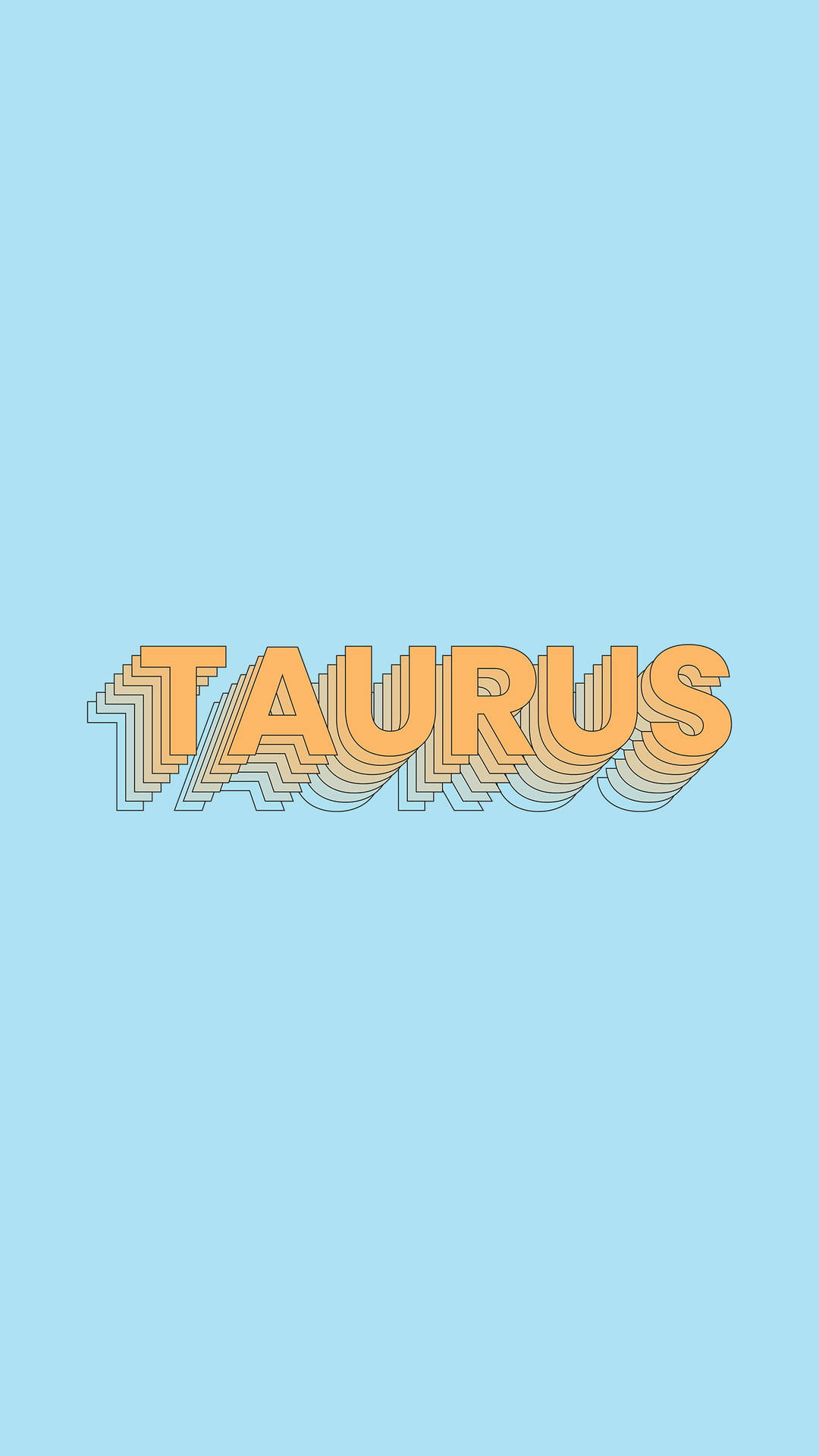 Taurus Word Blue Background