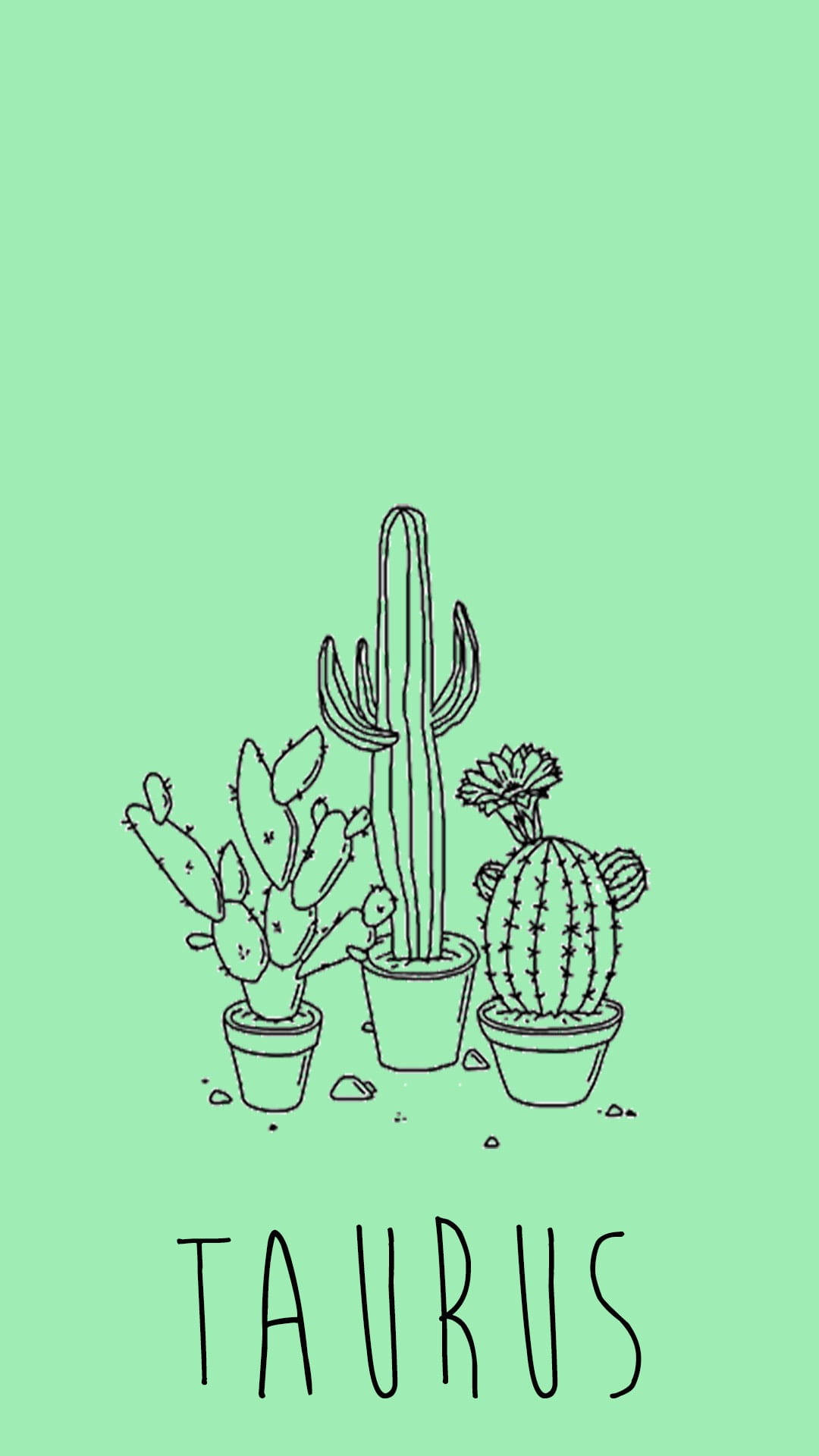 Taurus Zodiac Cacti Background