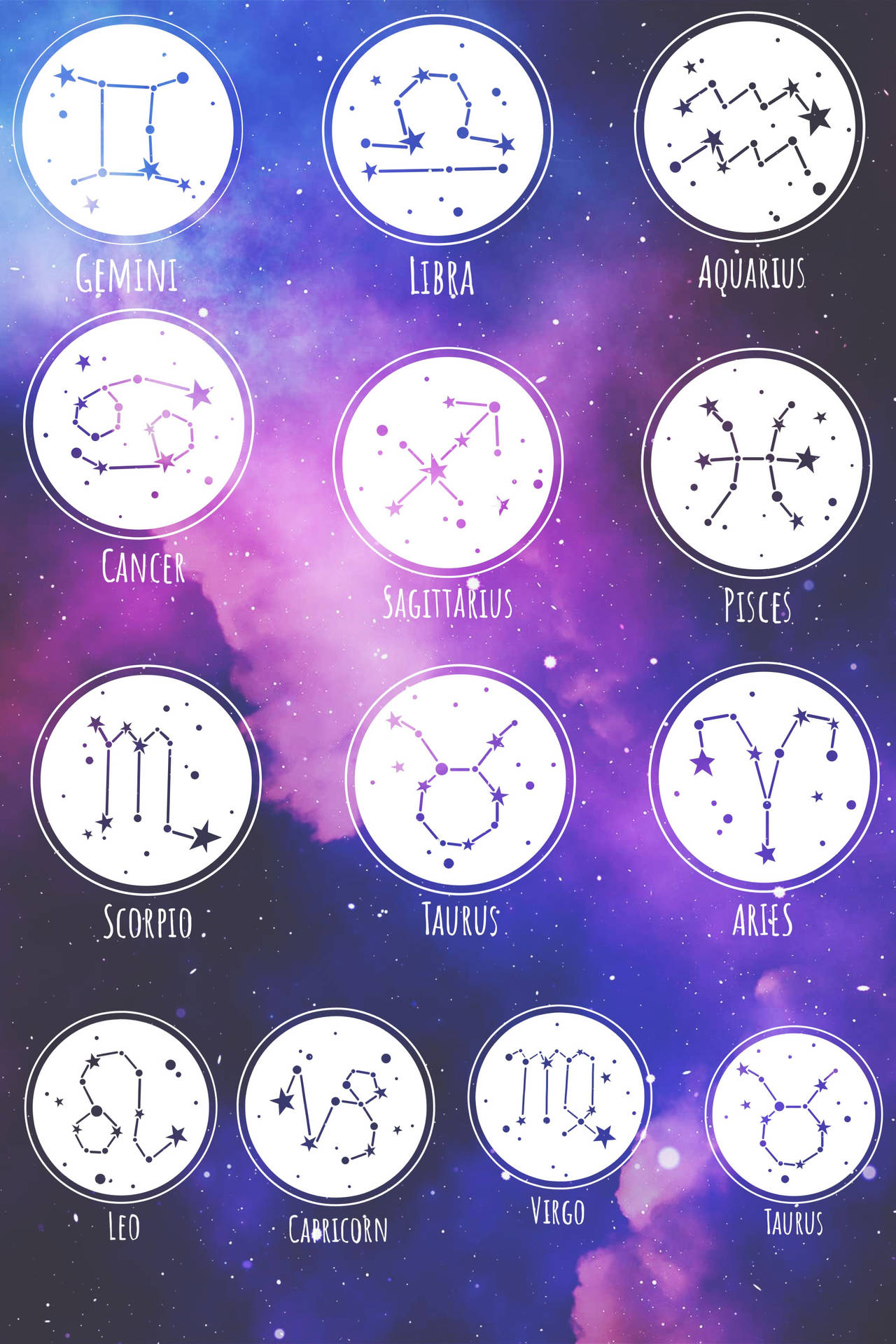 Taurus Zodiac Constellations Background