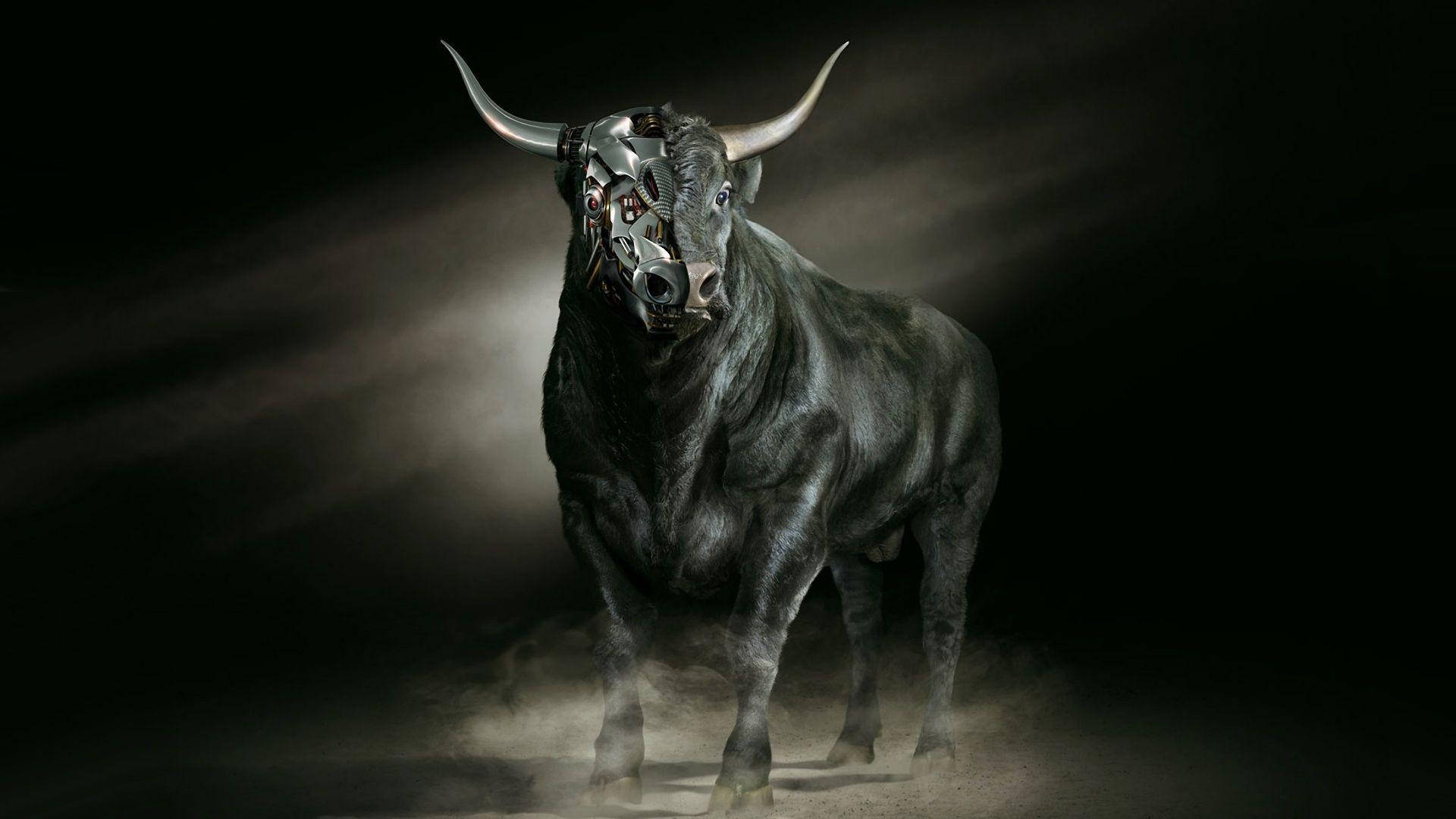 Taurus Zodiac Cyborg Bull Background