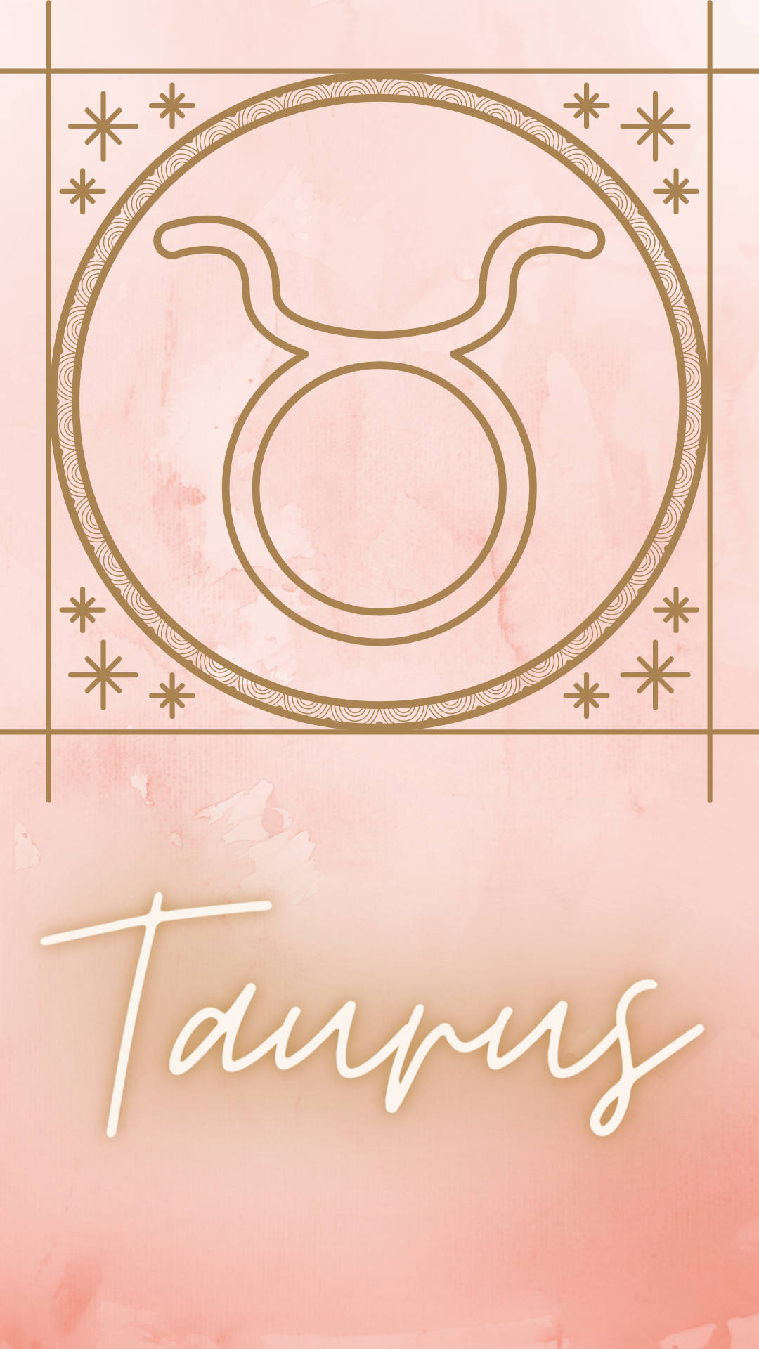 Taurus Zodiac Sign Peach Aesthetic Background