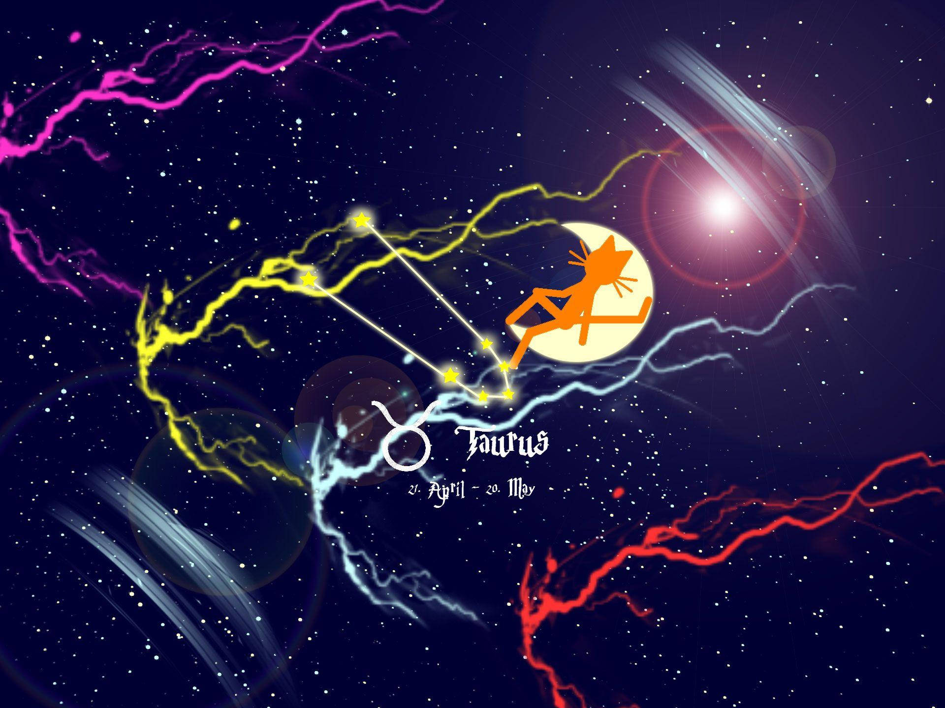 Taurus Zodiac Thunder Bolt Background