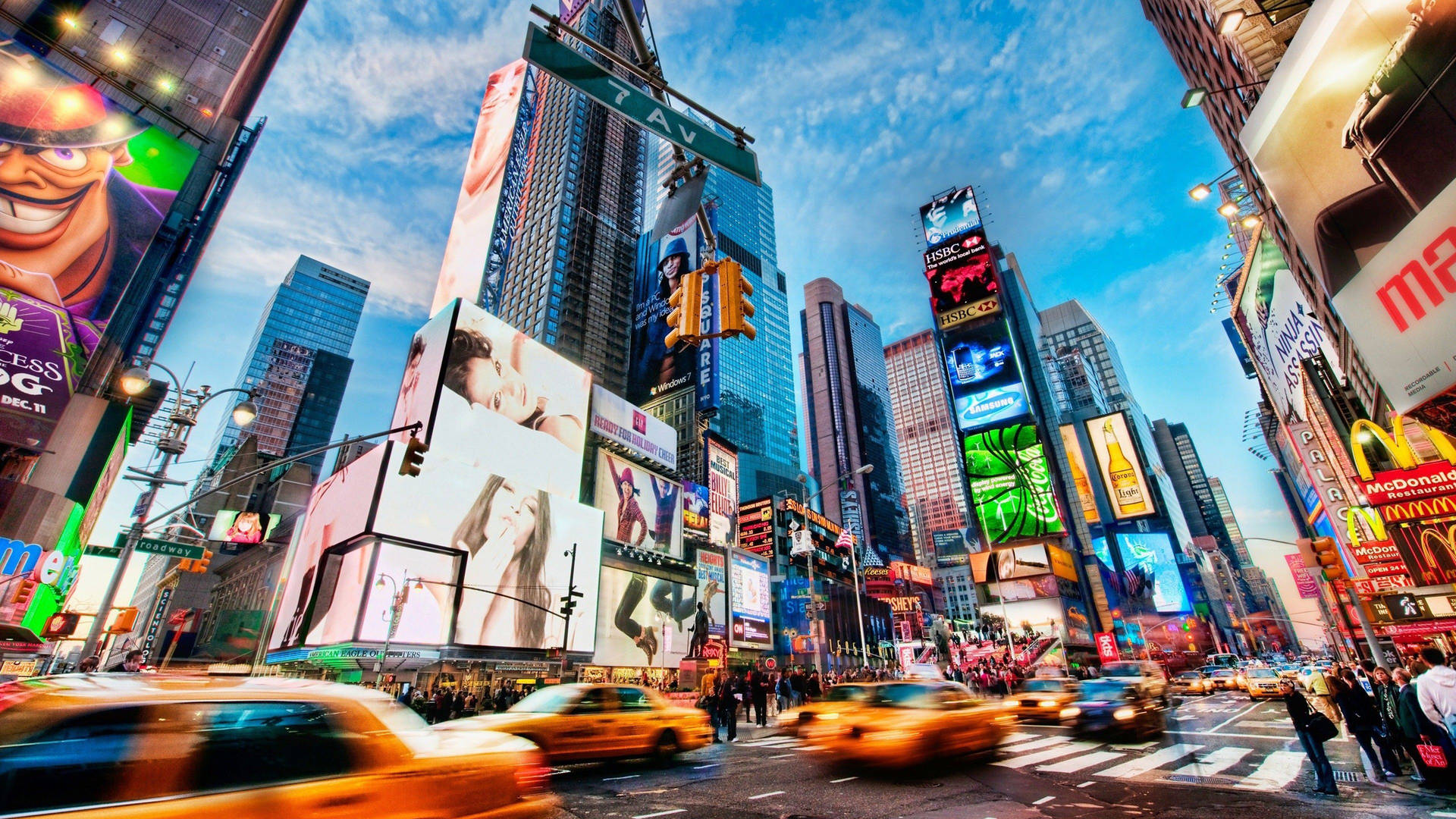 Taxi Motion Photography New York Computer Background