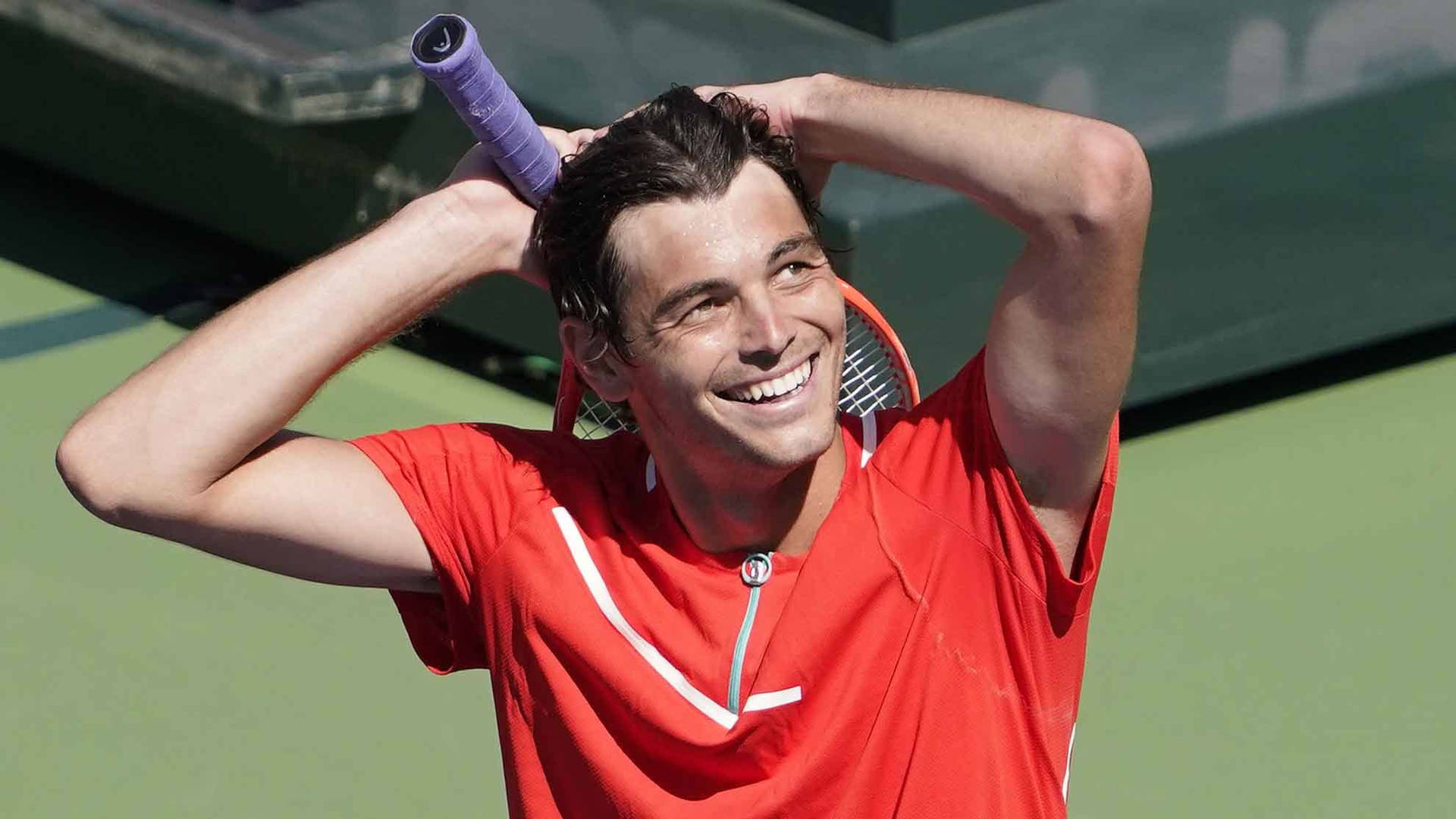 Taylor Fritz In Red Shirt