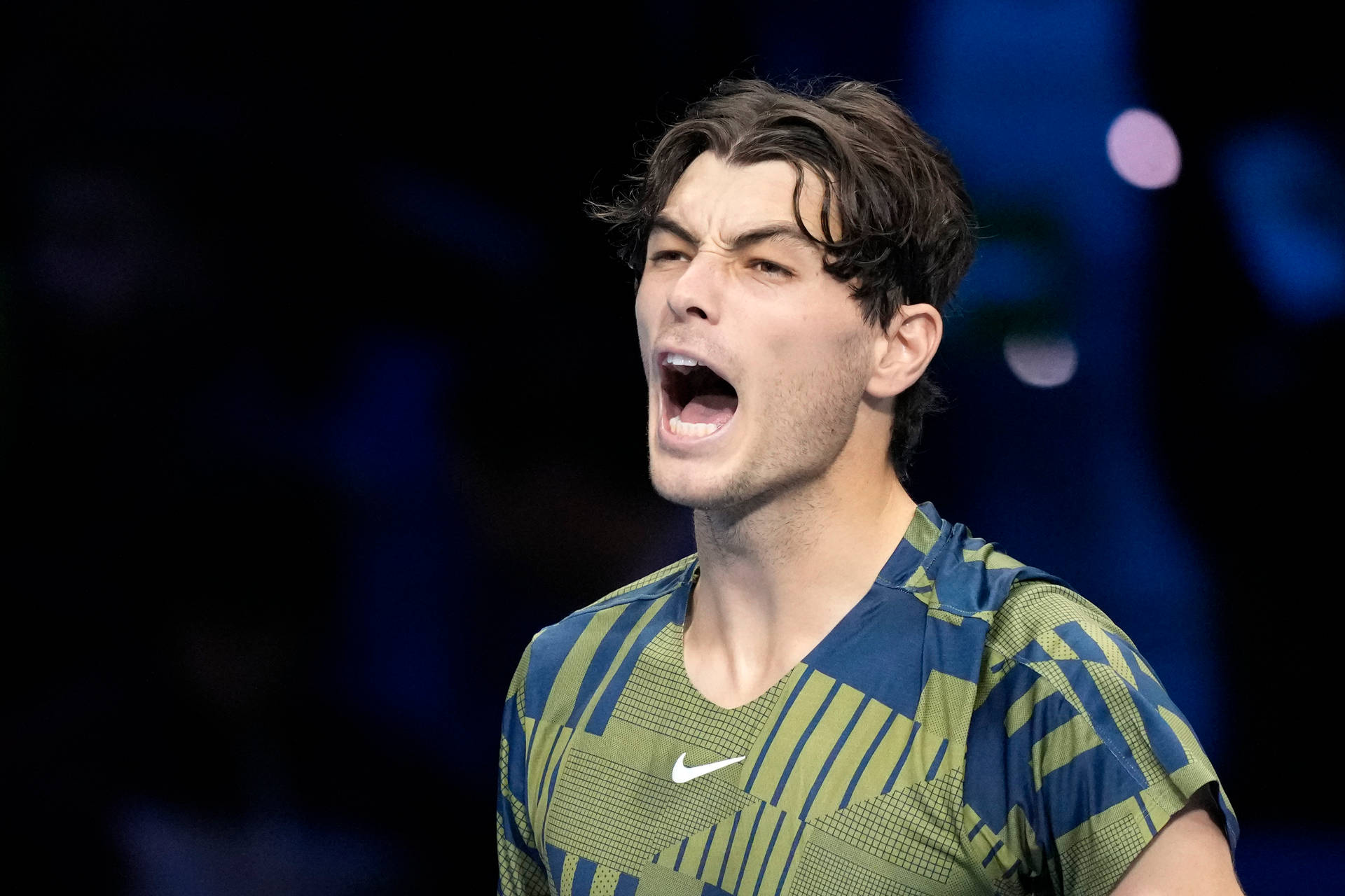 Taylor Fritz Intense Game Reaction Background