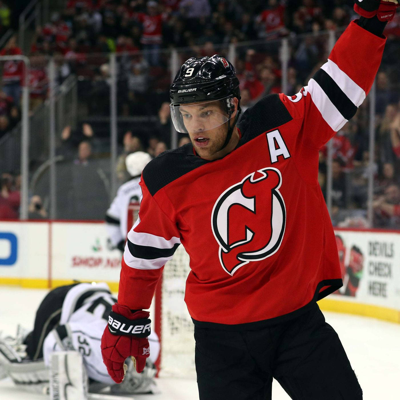 Taylor Hall New Jersey Devils Win Background