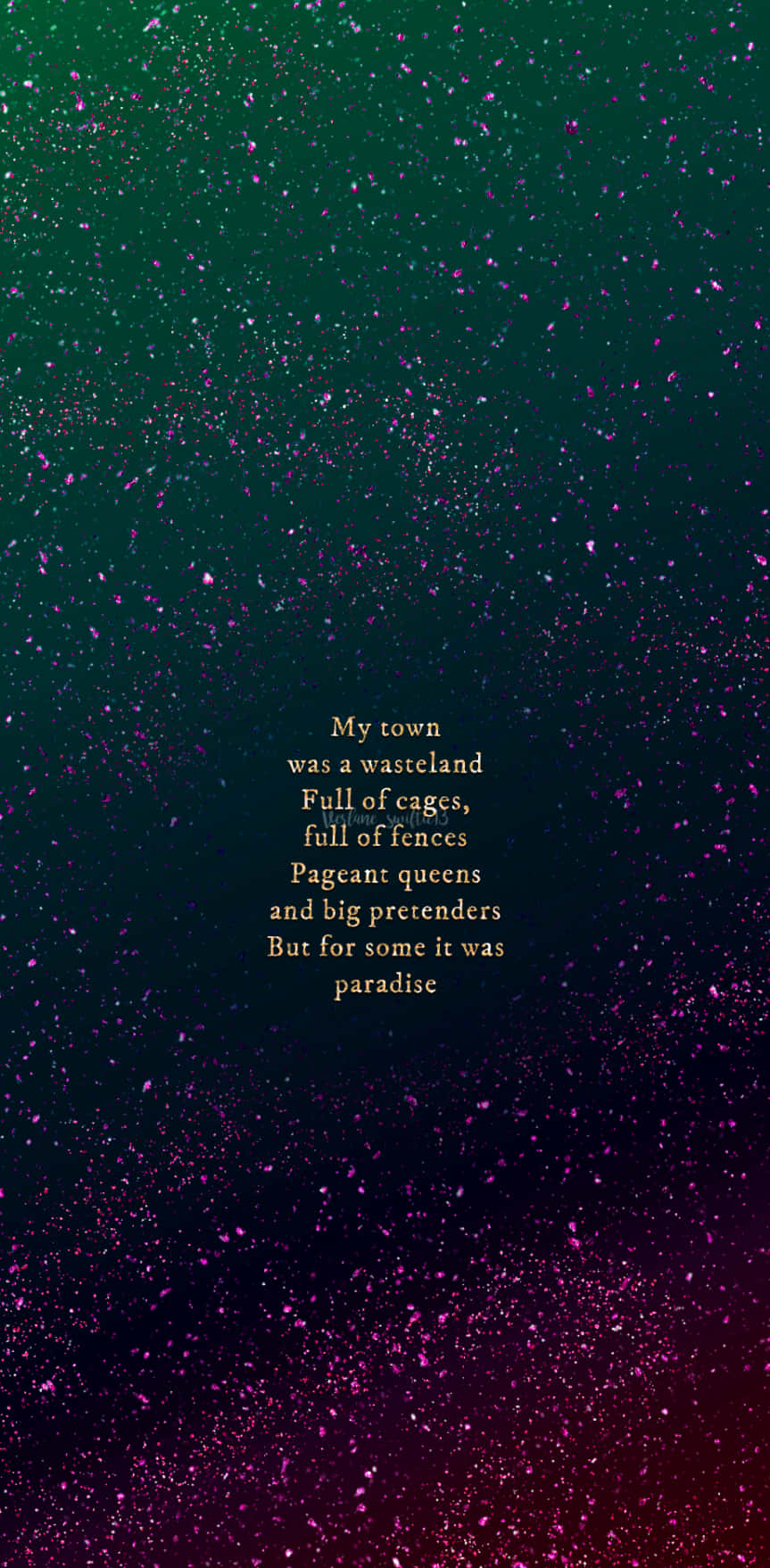 Taylor Swift Lyrics With Purple Stars Background