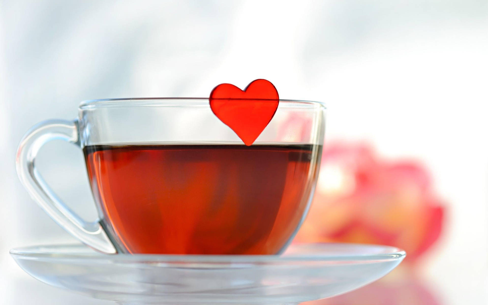 Tea Cup Heart Cute Desktop Background