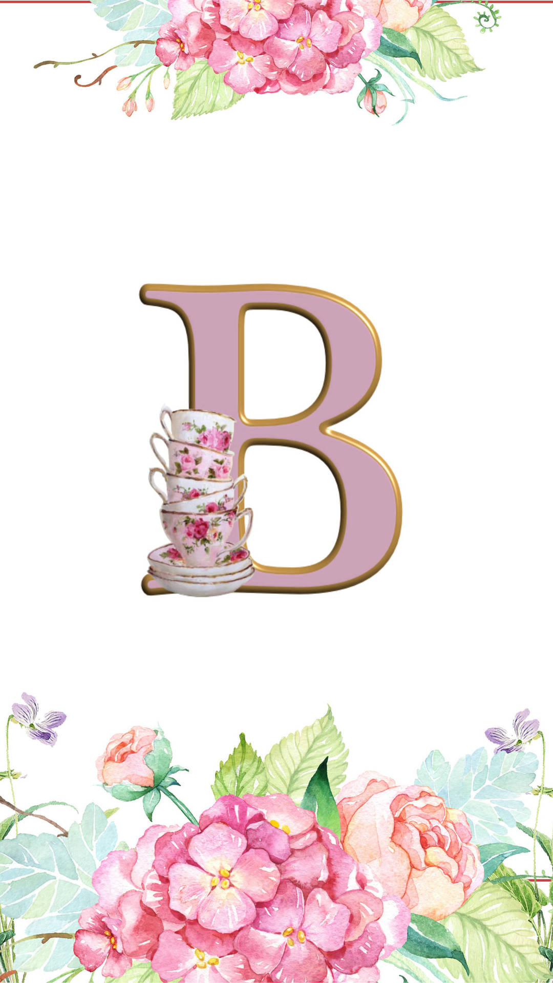 Tea Cup Letter B Background