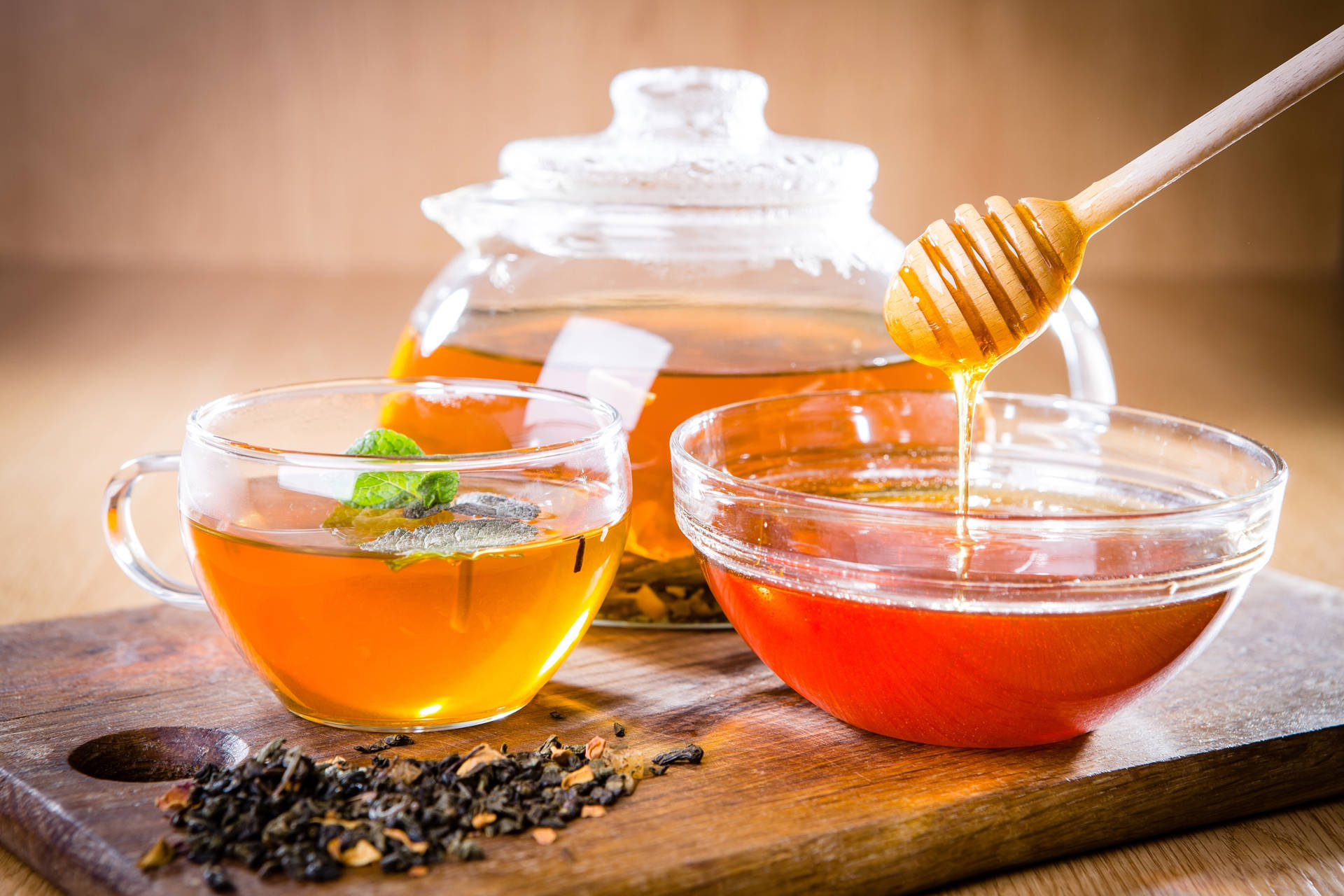 Tea With Honey Background