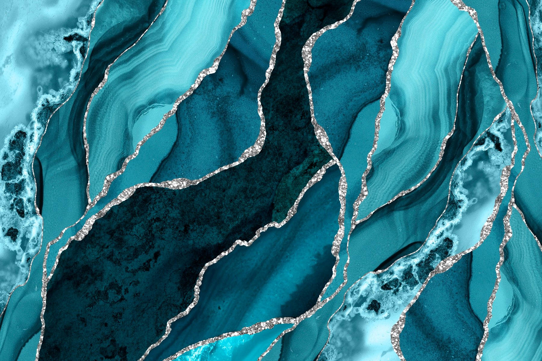 Teal And Gold Marble Desktop Background