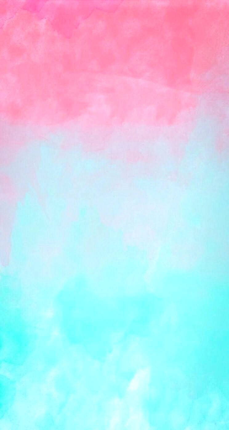 Teal And Pink Watercolor Background