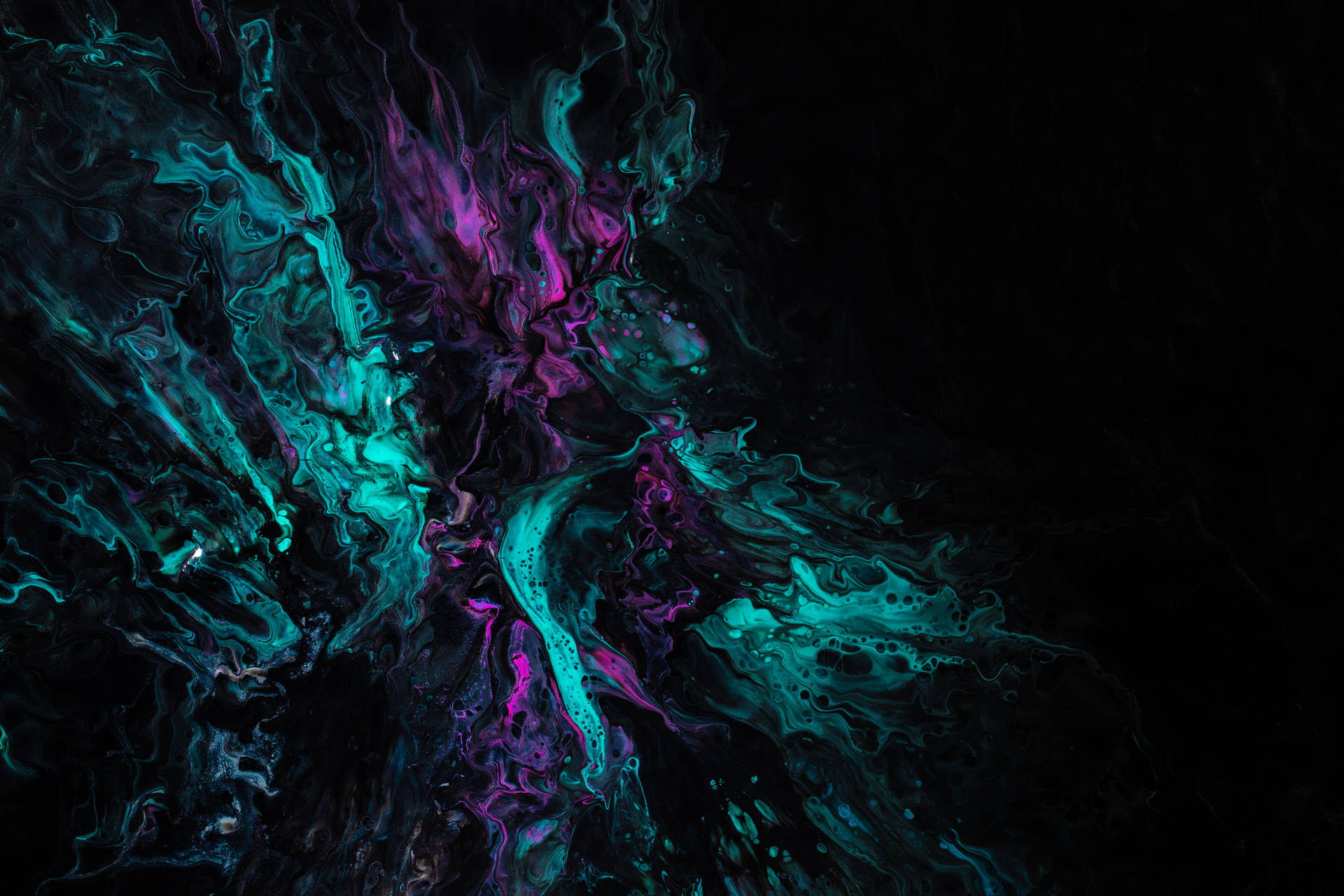 Teal And Purple Dark Abstract Paint Background