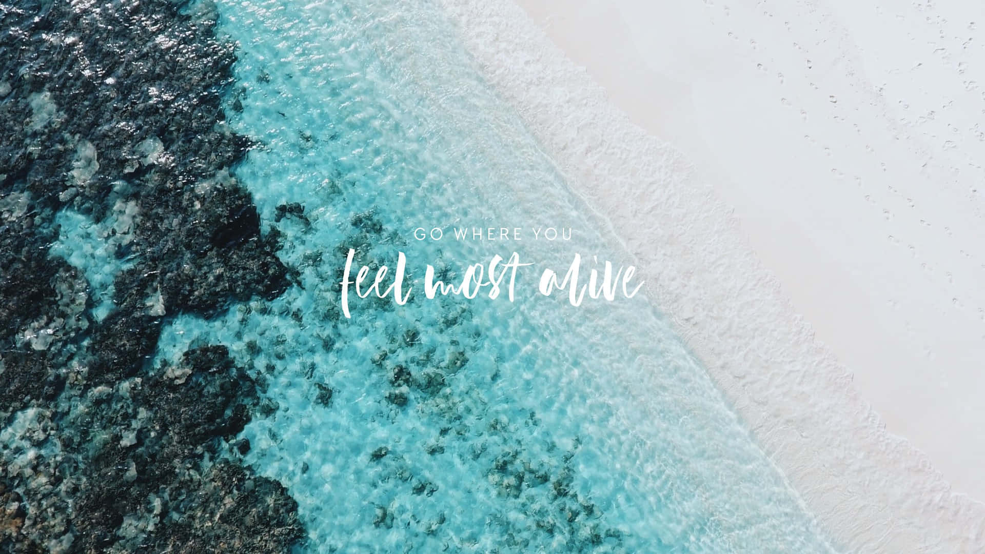 Teal Beach Desktop Background