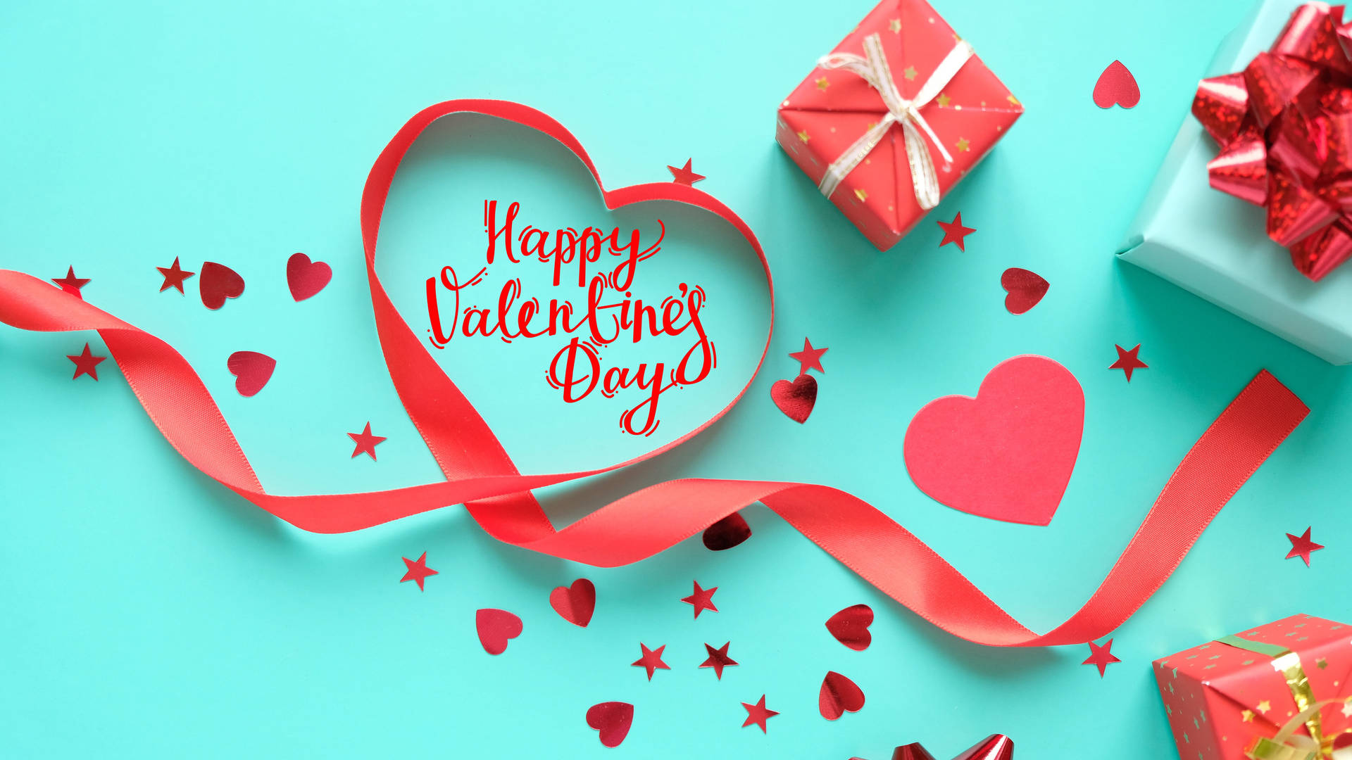 Teal Happy Valentine’s Day Background