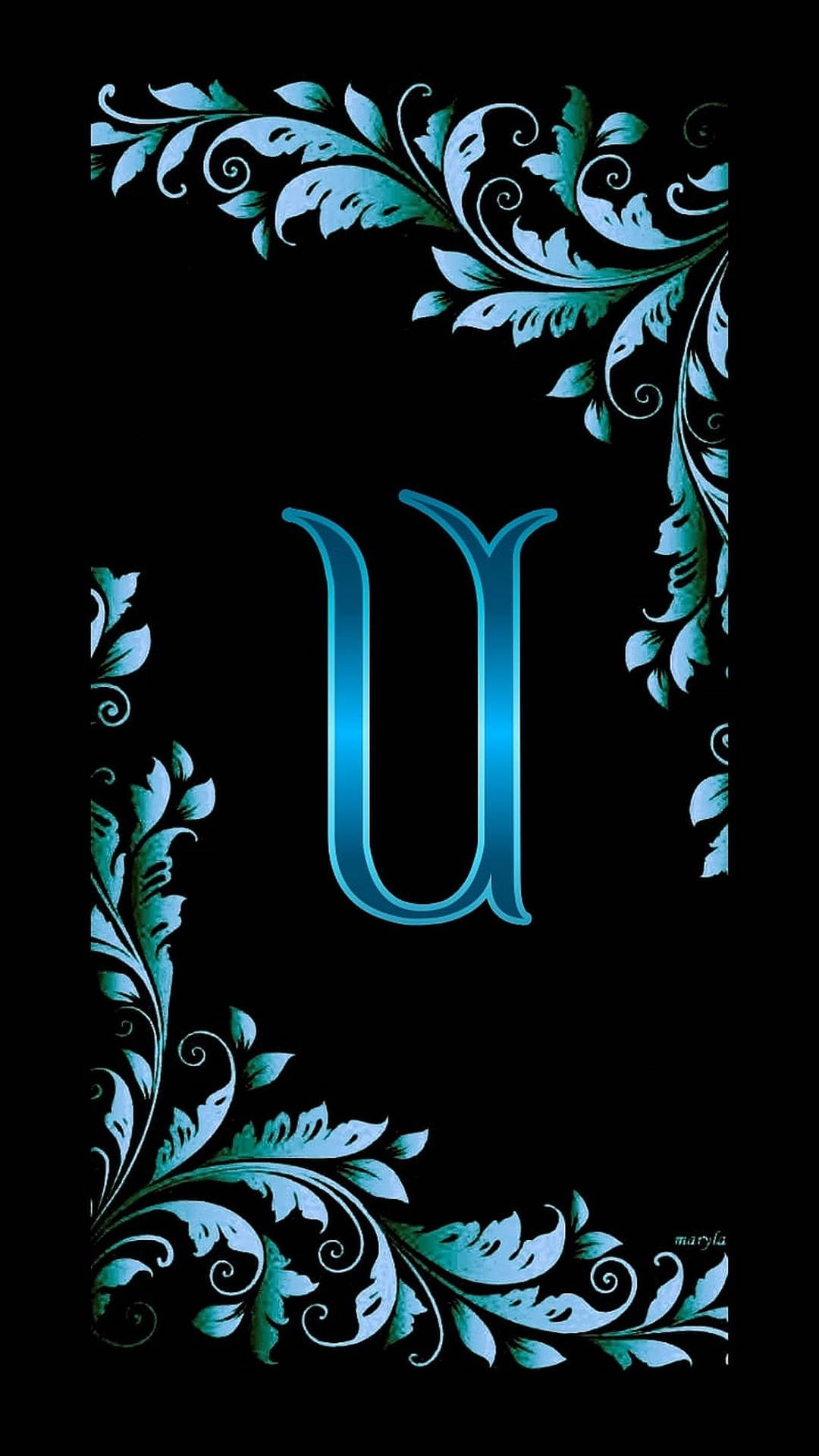 Teal Letter U Background