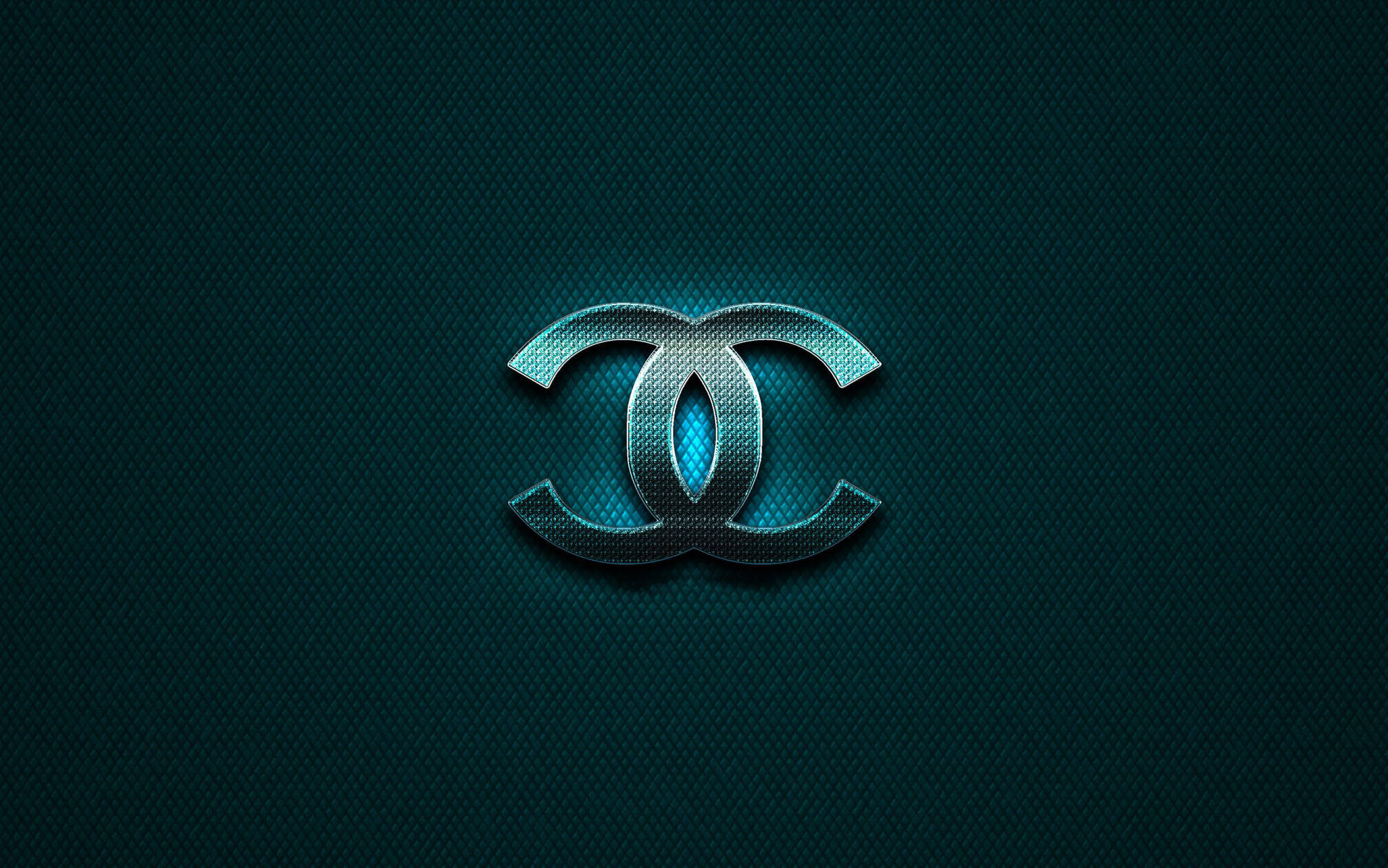 Teal Metallic Chanel Logo