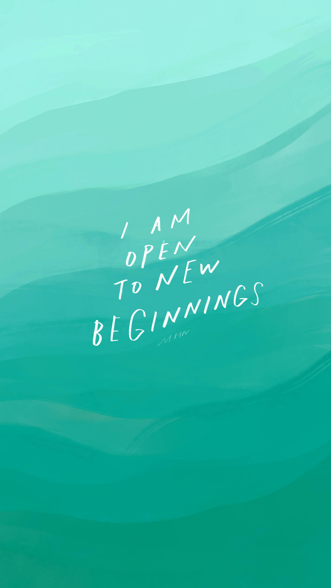 Teal New Beginnings Affirmation Background