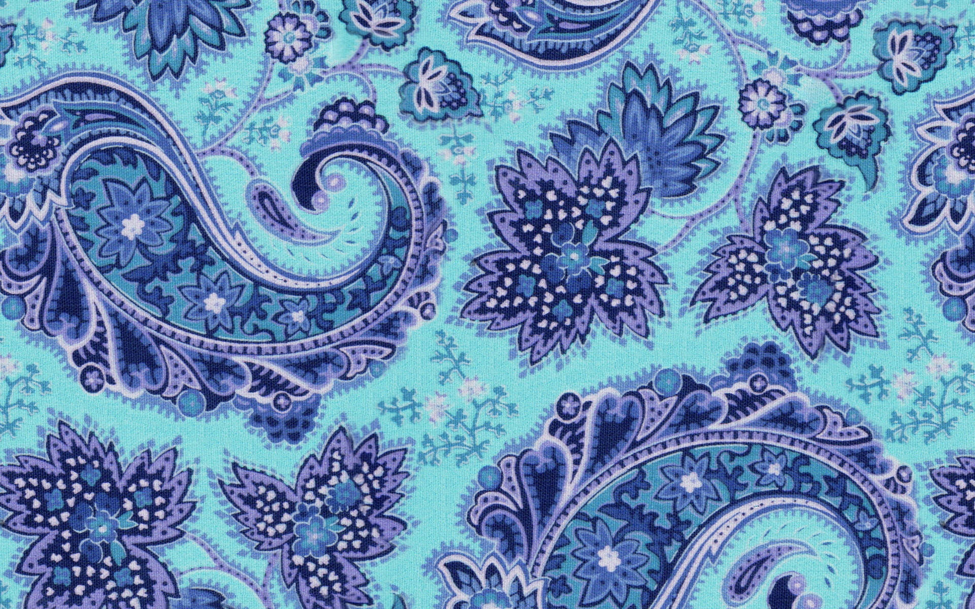 Teal Purple Paisley Batik Background