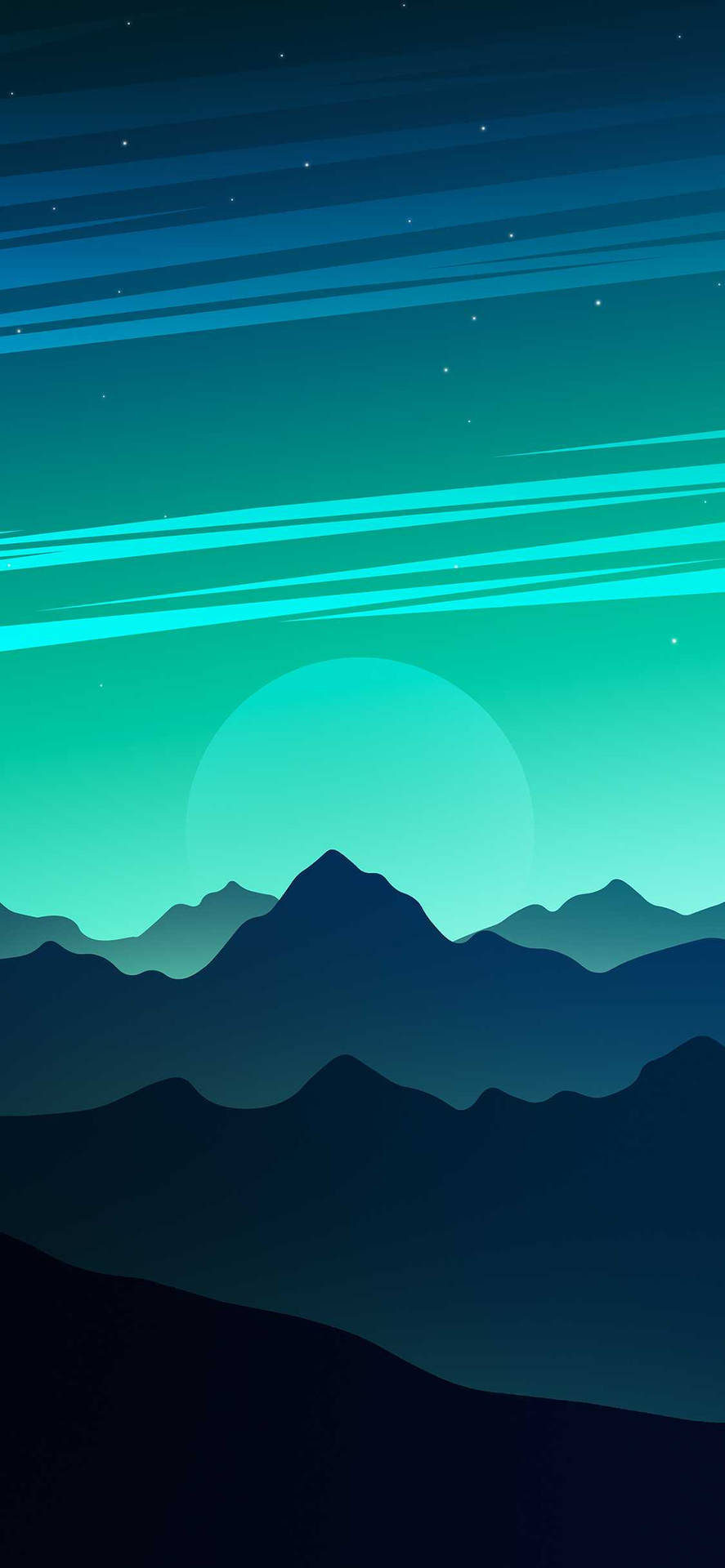 Teal Sky Over Mountains Ios 16 Background