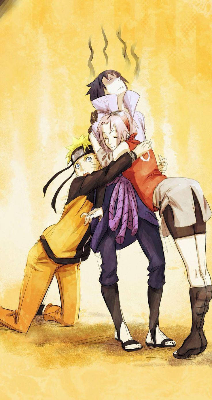 Team 7 Naruto Hug Iphone Background