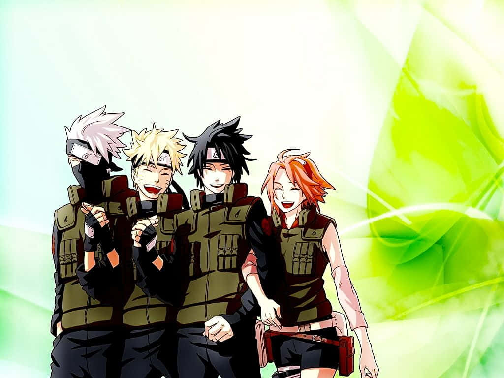 Team 7 Naruto Leaves Background Background