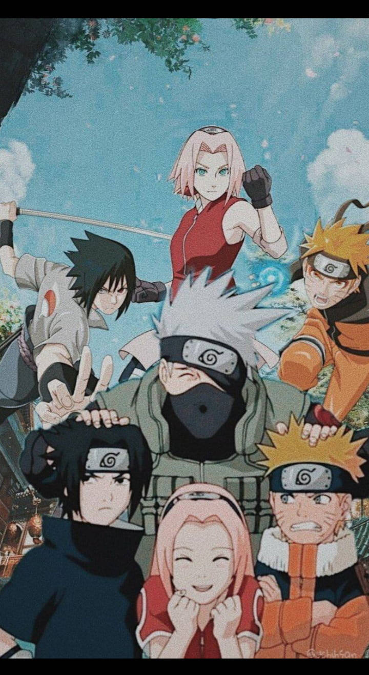 Team 7 Naruto Level Up Iphone Background