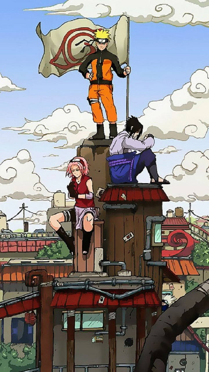 Team 7 Naruto Rooftop Iphone Background