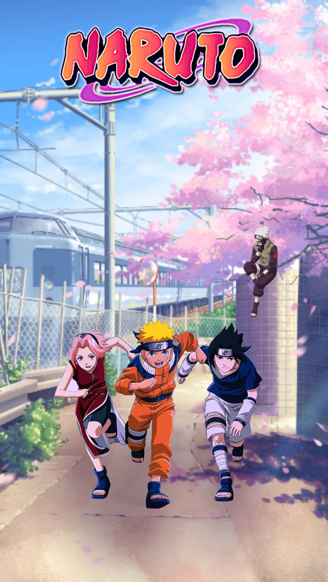 Team 7 Naruto Running Iphone Background