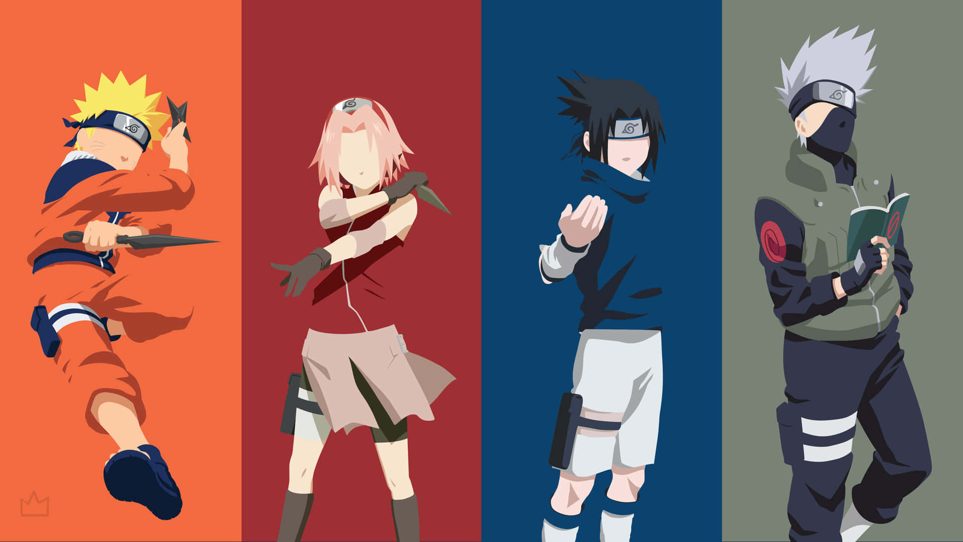 Team 7 Naruto With Kakashi Minimalist Background