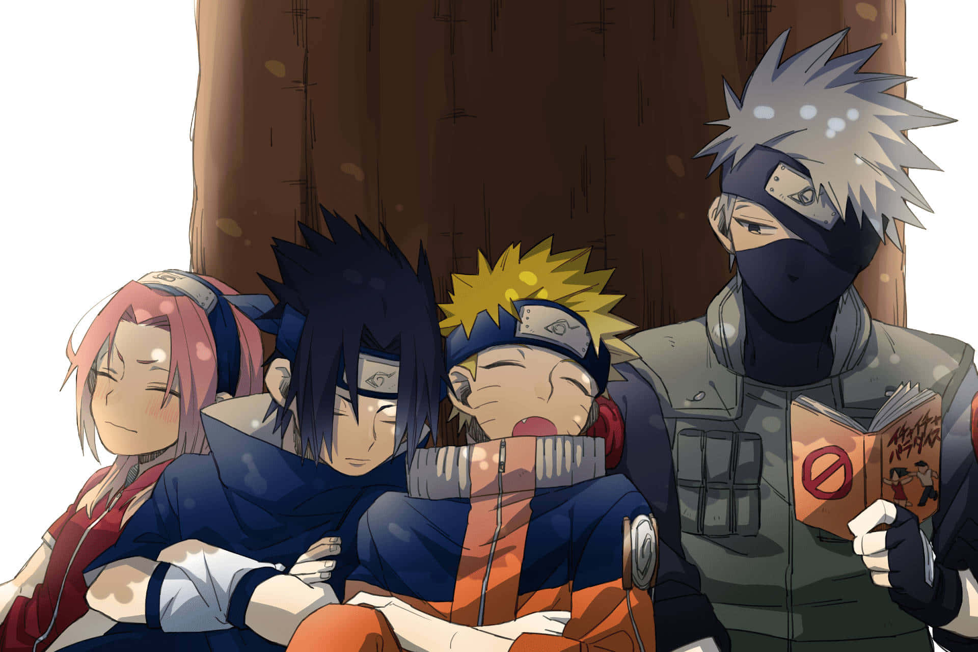 Team 7 Of Naruto Unites In The Face Of Danger. Background