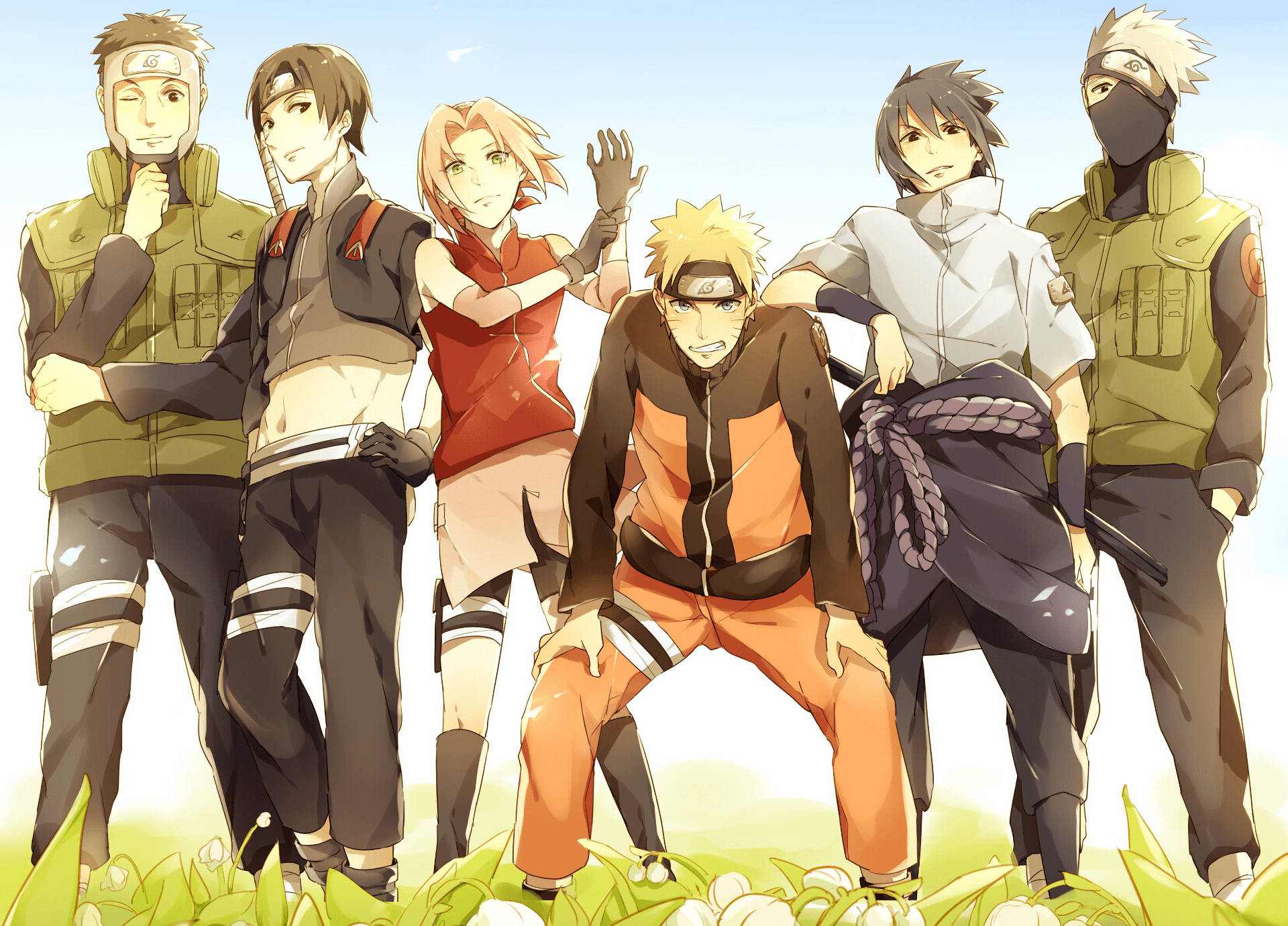 Team 7: United Naruto, Sakura And Sasuke Background