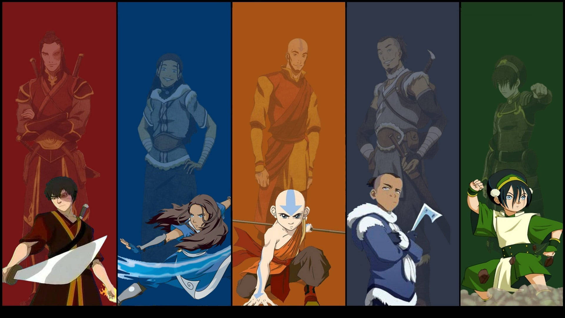 Team Avatar Of Earth Element Collage Background