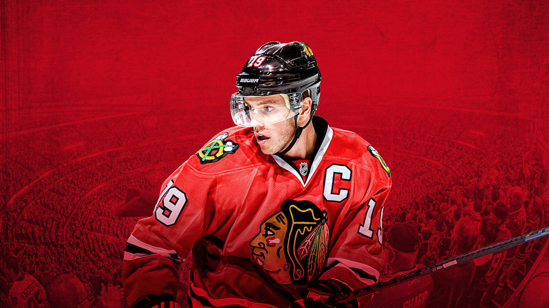 Team Captain No. 19, Jonathan Toews In Action Background