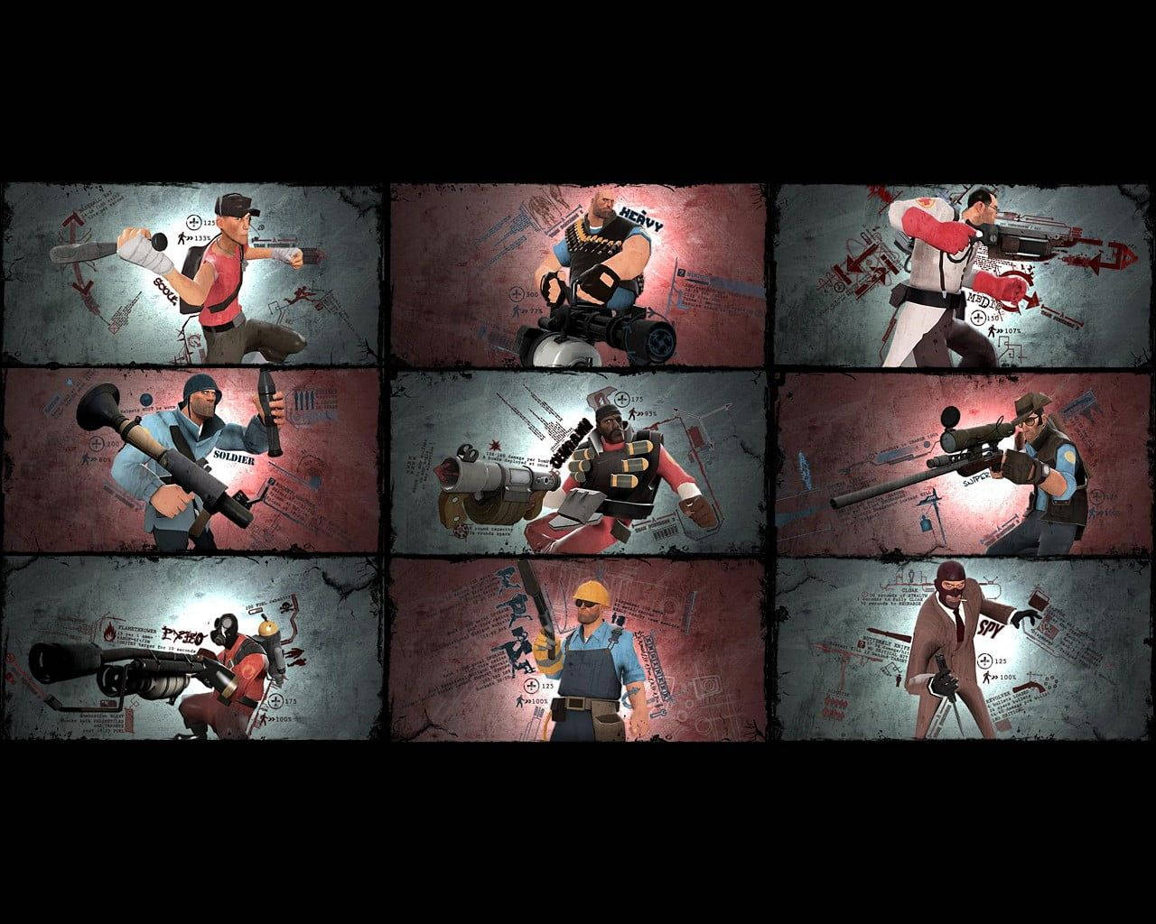Team Fortress 2 Classes Collage Background