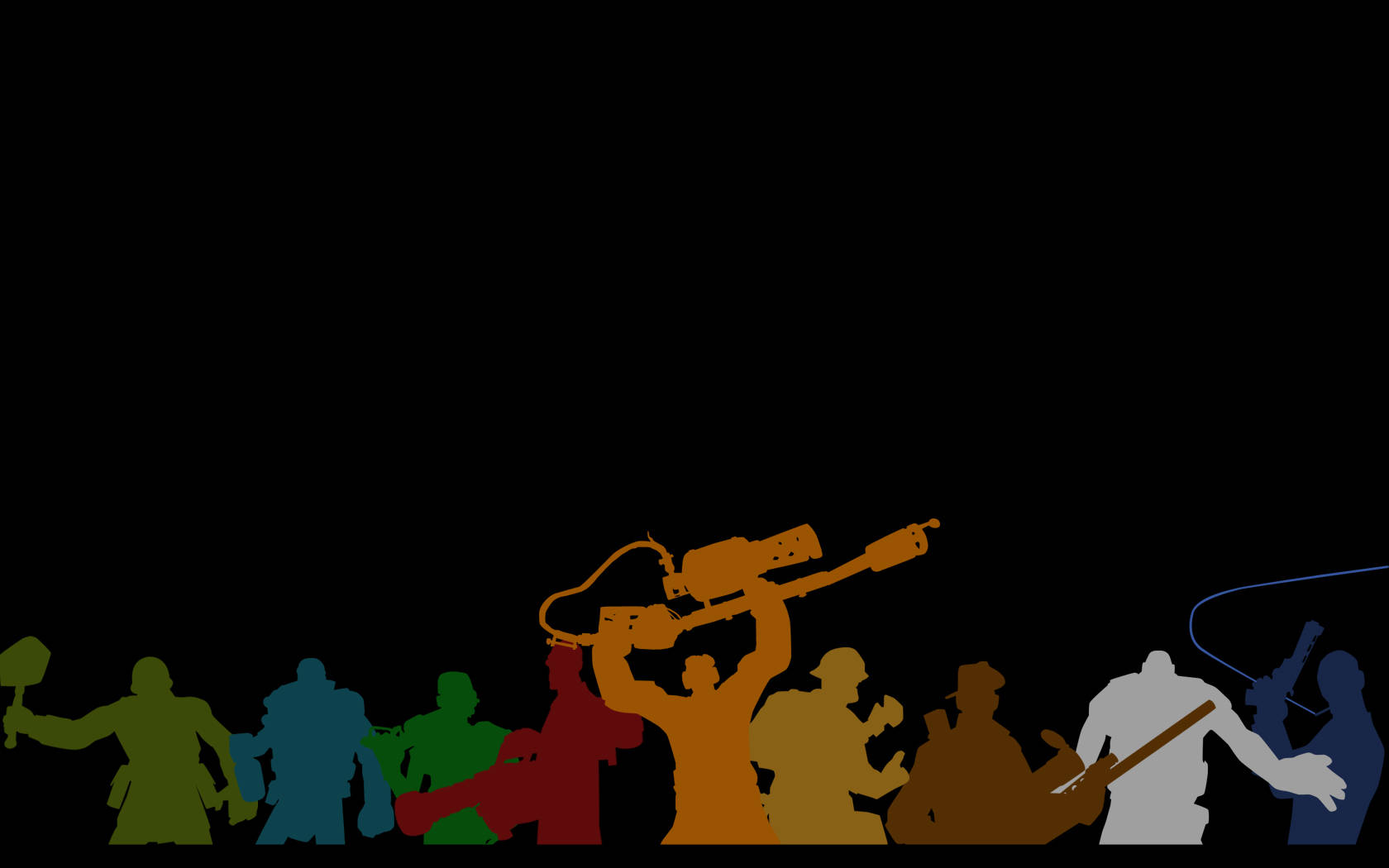 Team Fortress 2 Colored Classes Silhouettes